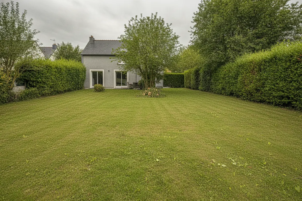 Jardin dégagé et propre après évacuation complète des déchets verts à Caen